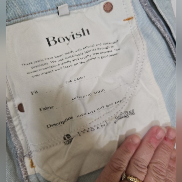 Boyish Cody High Rise Cut Off Shorts Spectacular Now 26 Sustainable Light Wash - Picture 7 of 9